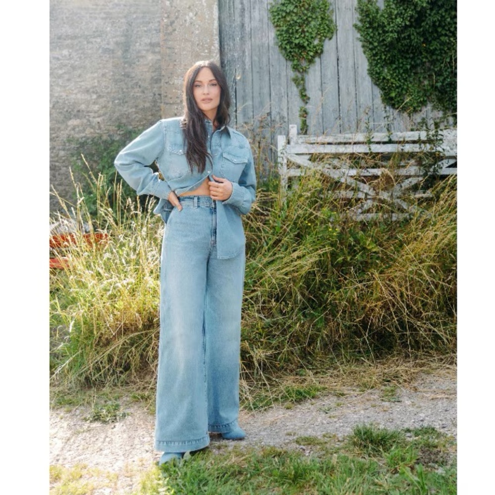 Reformation X Kacey Muskgraves Austin Ultra High Rise Blue Jeans
